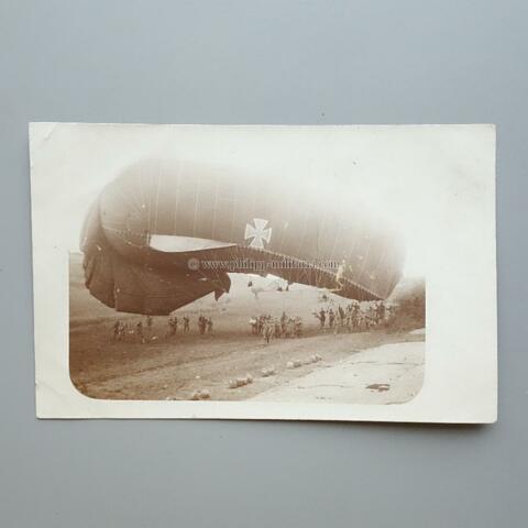Ballonbeobachter im 1.Weltkrieg - altes Original Postkartenfoto 