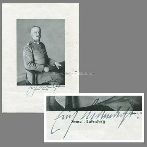 LUDENDORFF, Erich Friedrich Wilhelm, General und Politiker, Portraitdruck mit eigh. Unterschrift
