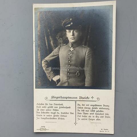 Boelcke Fliegerhauptmann, Träger des Pour le Mérite, Foto- Postkarte