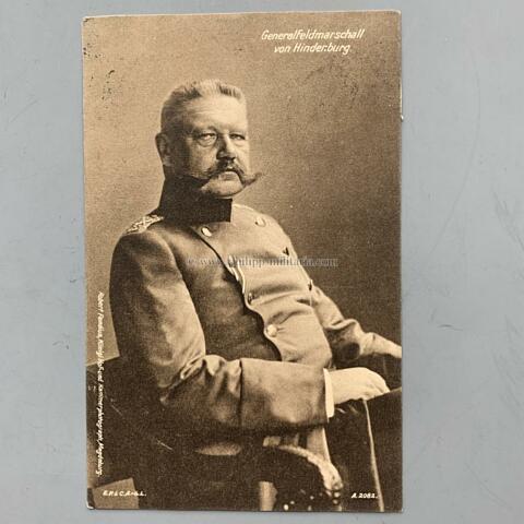 Hindenburg von, Generalfeldmarschall, Foto Portrait-Postkarte