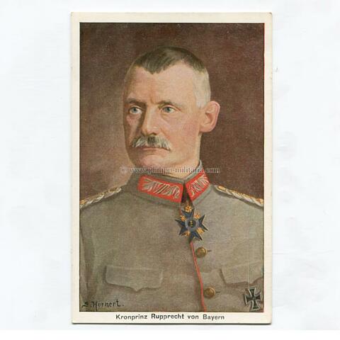Kronprinz Rupprecht von Bayern, gezeichnete Portrait-Postkarte