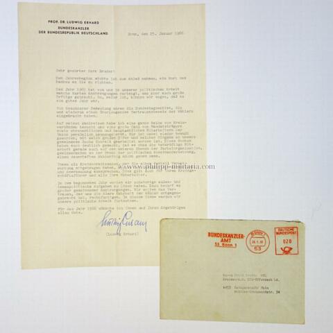 ERHARD, Ludwig, 2. Deutscher Bundeskanzler der Bundesrepublik Deutschland (1897-1977)). Schreibmaschinen-geschriebener Brief  mit eigh. Unterschrift 1966