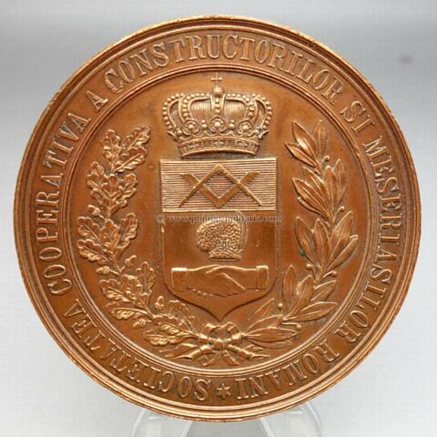 Rumänien Medaille Bronzemedaille 1884 Prämienmedaille - Genossenschaft für Bau und Handwerk