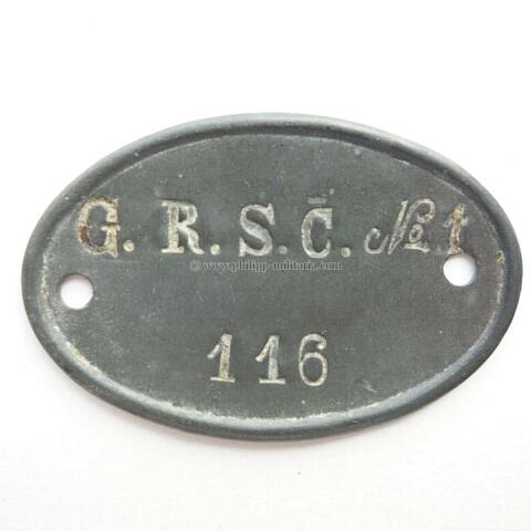 Erkennungsmarke 1. Weltkrieg 'G.R.S.C.No.1 116'