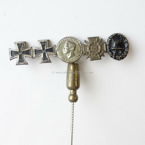 Miniaturspange mit 5 Auszeichnungen 1. Weltkrieg
