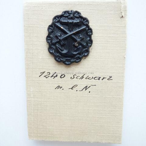 Verwundetenabzeichen für die Marine in Schwarz 1918 - Miniatur 18x21mm