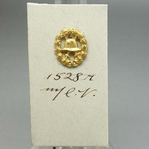 Verwundetenabzeichen in Gold 1918 - Miniatur 10mm. durchbrochene Ausführung