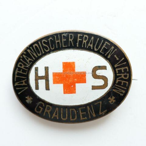 Vaterländischer Frauenverein vom Roten Kreuz / VFV 1924 - Brosche mit regionaler Ortsbezeichnung ' Graudenz '