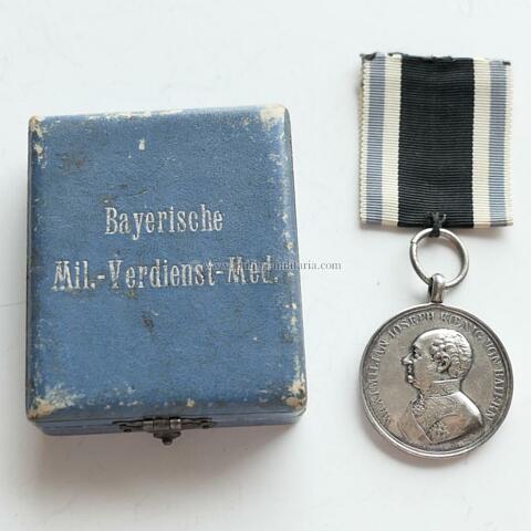 Königreich Bayern - Silberne Militär-Verdienstmedaille / Bayerische Tapferkeitsmedaille im original Verleihungsetui