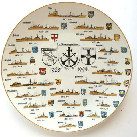 Porzellanteller Bundesmarine, 2. Versorgungsgeschwader, Versorgungsflottille, Stadt Bremerhaven 1968-1994