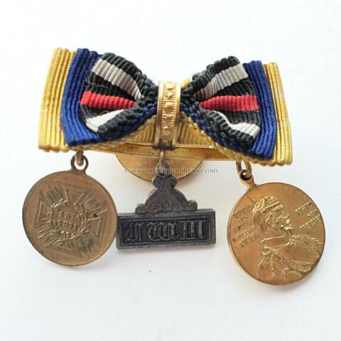 Miniaturspange / Knopflochdekoration mit 3 Auszeichnungen 1870/71