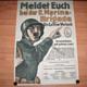 Freikorps - farbiges Anwerbeplakat 'Meldet euch bei der II.Marine-Brigade Div.Lettow-Vorbeck'