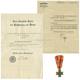 Baden Kriegsverdienstkreuz 1916-1918 mit Verleihungsurkunde und Begleitschreiben