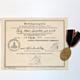 Kriegsdenkmünze - Kyffhäuser Medaille 'Blank die Wehr-rein die Ehr 1914-1918' mit Besitzzeugnis