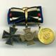 Miniaturspange / Knopflochdekoration mit 3 Auszeichnungen 1. Weltkrieg
