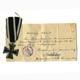 Eisernes Kreuz 2. Klasse 1914 mit vorläufiger Urkunde 'Füsilier Regiment 86'