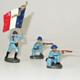 Elastolin - Lot mit 3 französischen Soldatenen, Fahnenträger, Massefiguren