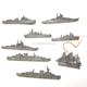 Winterhilfswerk / WHW - Konvolut mit 8 Kunststofffiguren, Spendenabzeichen ' Kriegsschiffe '