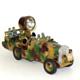 Hausser Scheinwerferauto mit Gummirädern, 7 cm-Serie, 30er Jahre, mimikryfarben, Blechausführung