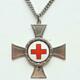 Deutsches Rotes Kreuz - Weimarer Republik - Schwesternkreuz in Silber mit Kranz an original Halztragekette